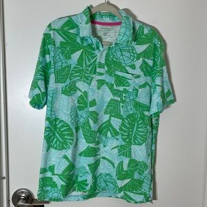 Lilly Pulitzer Men's Polo Leaf Shirt Large EUC